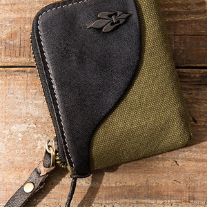 Canvas Stitching Leather Wallet