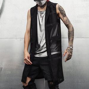 Mid-Length Mesh Sleeveless Vest