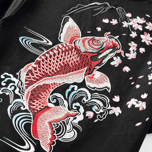 Fish Embroidery Loose Short Sleeve T-Shirt