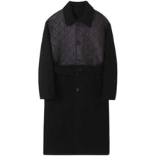 Load image into Gallery viewer, Diamond Lattice Stitching Thickened Long Trench Coat
