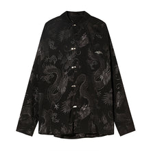 Load image into Gallery viewer, Dragon Print Loose Long Sleeve Shirt Cardigan
