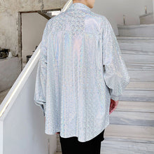 Load image into Gallery viewer, Button Loose Lapel Silver Shirt
