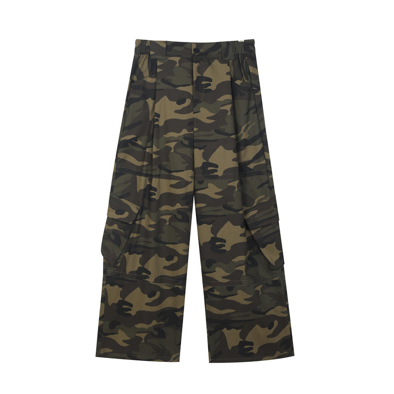 American Retro Wide Leg Camo Pants