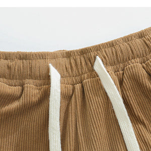 Elastic Waist Corduroy Casual Pants