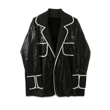 Load image into Gallery viewer, Contrast Trim Sequin Shirt Jacket
