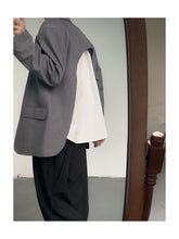 Load image into Gallery viewer, Fake Two Pieces Splicing Shoulder Pads Blazer
