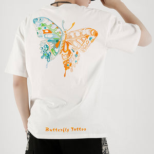 Butterfly Embroidery Short Sleeve T-Shirt