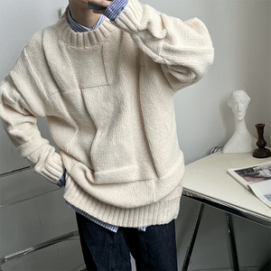 Loose Deconstructed Crewneck Sweater