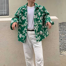 Load image into Gallery viewer, Floral Green Single Breasted Lapel Jacket
