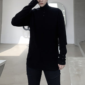 Button Turtleneck Bottoming Sweater