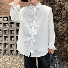 Load image into Gallery viewer, Bow Button Embellishment Long Sleeve Shirt
