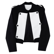 Load image into Gallery viewer, Black and White Contrasting Cropped Blazer
