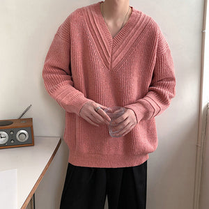 Elegant V-neck Knitted Sweater