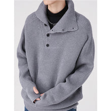 Load image into Gallery viewer, Button Turtleneck Knit Sweater
