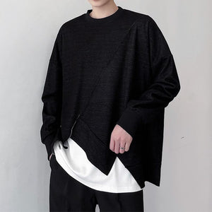 Irregular Raw Hem Long Sleeve T-Shirt