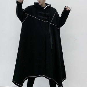 Irregular Hem Hooded Coat