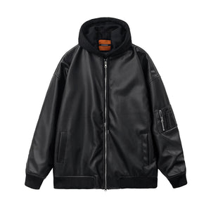 Fake Two Piece Stitching Hooded Jacket