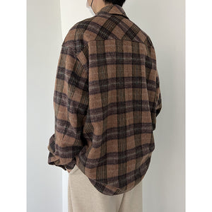 Brown Plaid Thick Shirt