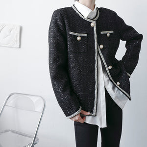 Collarless Woven Jacket