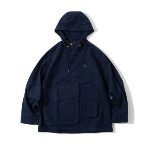 Multi-pocket Hooded Cargo Jacket