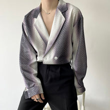 Load image into Gallery viewer, Gradient Sequins Suit Collar Shirt
