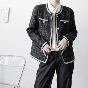 Collarless Woven Jacket