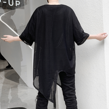 Load image into Gallery viewer, Cutout Irregular Hem Bat Sleeve Loose Top
