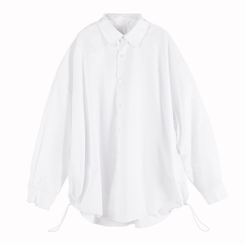 Bottom Drawstring Long Sleeve Shirt