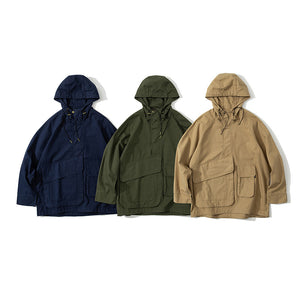 Multi-pocket Hooded Cargo Jacket