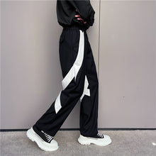 Load image into Gallery viewer, Black And White Contrast Tie Irregular Pants
