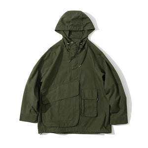 Multi-pocket Hooded Cargo Jacket