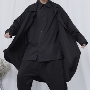 Buttonless Loose Long Thin Trench Coat