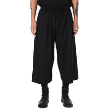 Load image into Gallery viewer, Black Elastic Waist Wide-leg Pants
