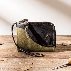 Canvas Stitching Leather Wallet