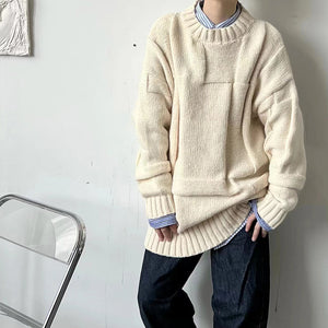 Loose Deconstructed Crewneck Sweater