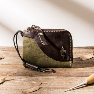 Canvas Stitching Leather Wallet