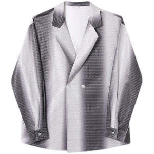 Gradient Sequins Suit Collar Shirt