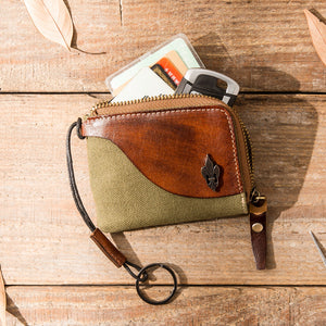 Canvas Stitching Leather Wallet