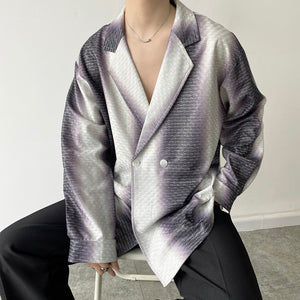 Gradient Sequins Suit Collar Shirt