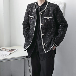 Collarless Woven Jacket