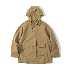 Multi-pocket Hooded Cargo Jacket