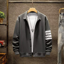 Load image into Gallery viewer, Four Bar Stripes Contrast Lapel Cardigan
