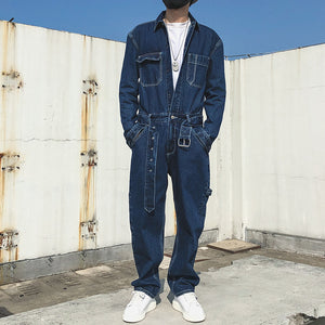 Denim Workwear Straight Jumpsuit