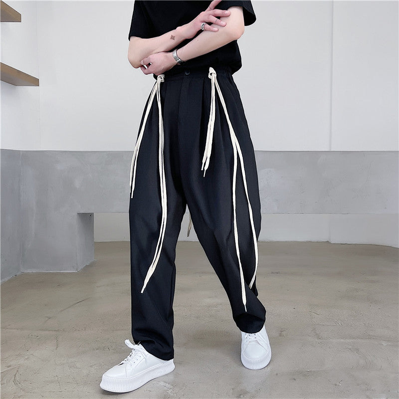 Fringe Strap Casual Suit Pants