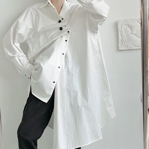 Irregular Multi-button Long Shirt