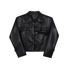 Load image into Gallery viewer, Metal Design PU Leather Jacket
