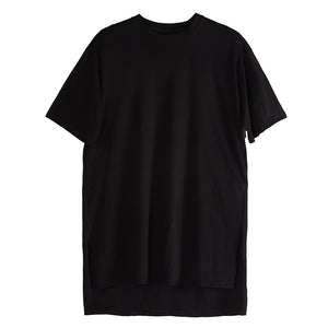 Black Crew Neck Mid Length T-Shirt