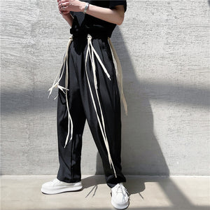 Fringe Strap Casual Suit Pants