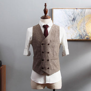 Men's V-Neck Sleeveless Slim Fit Jacket Casual Suit Vests