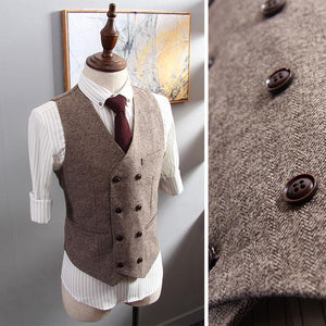 Men's V-Neck Sleeveless Slim Fit Jacket Casual Suit Vests